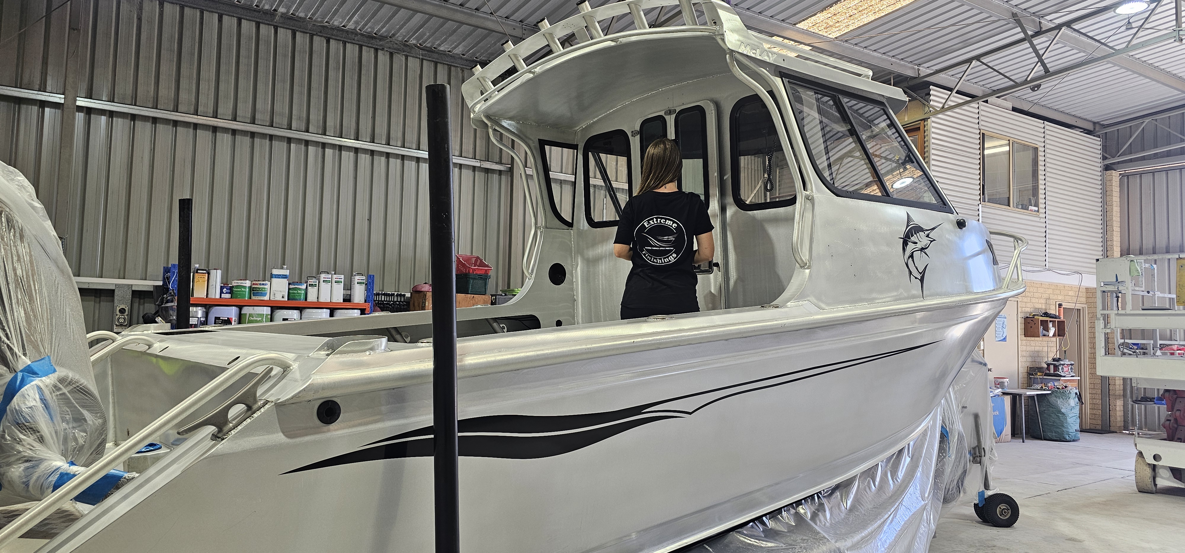 Aluminium McLay boat recoated with NYALIC after long-term marine exposure in Western Australia